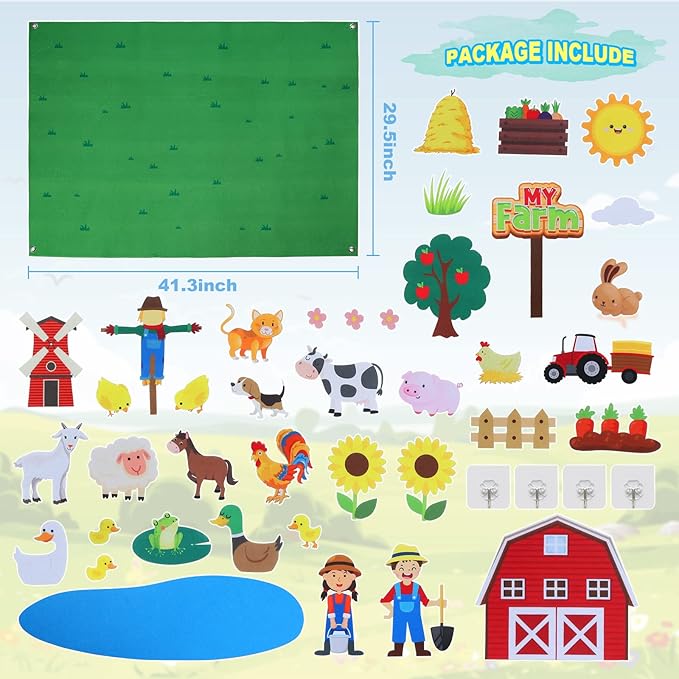 Juego educativo de granja en fieltro para niños - additional image 2